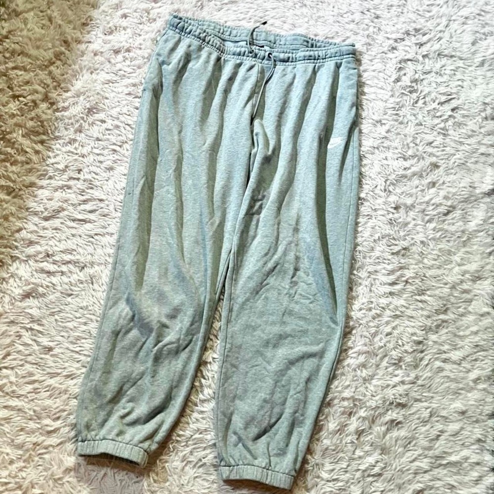 Nike Gray Elastic Jogger Sweatpants Womens M Varsity Campus Athletic Sporty Cozy